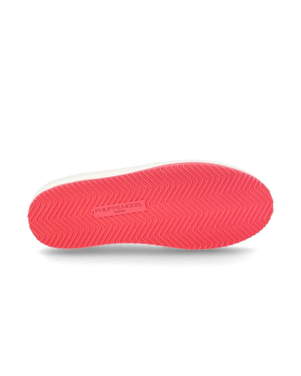 SNEAKERS Donna PHILIPPE MODEL PARIS VNLD VN02 - NICE LOW VEAU NEON BLANC/FUCSIA