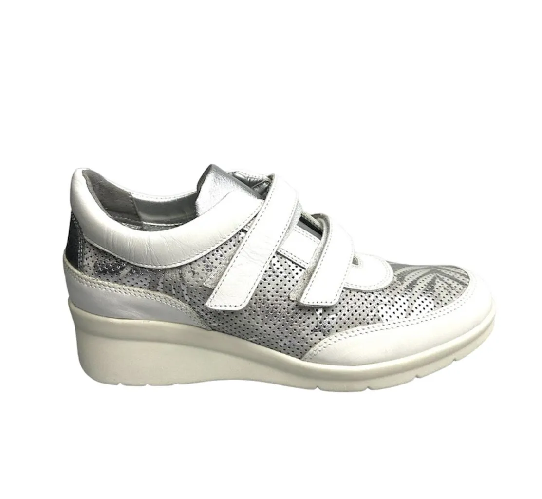 Sneakers Donna “The Flexx” STRAP WALKER Collezione 2024 – Bianco e Argento