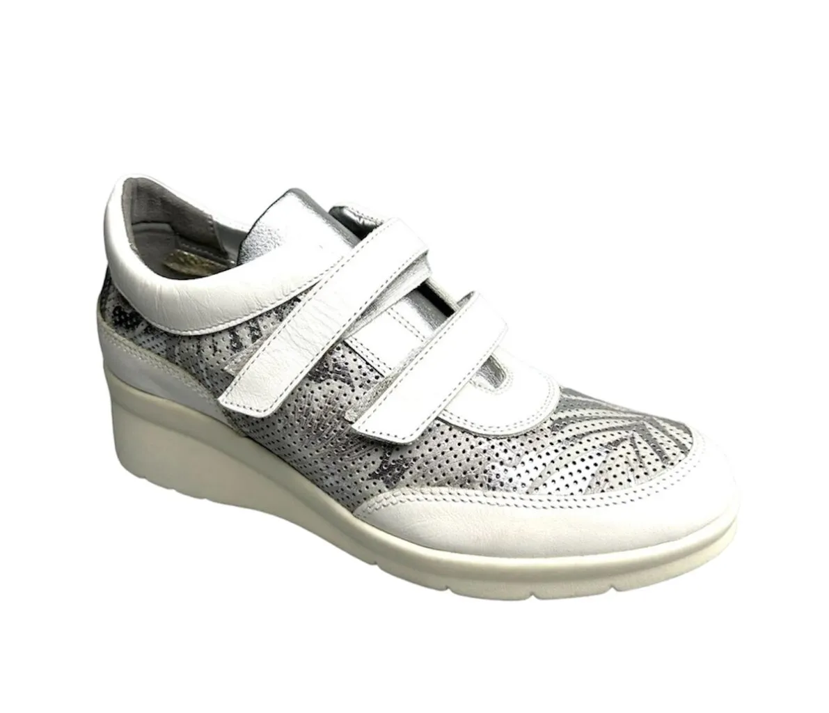 Sneakers Donna “The Flexx” STRAP WALKER Collezione 2024 – Bianco e Argento