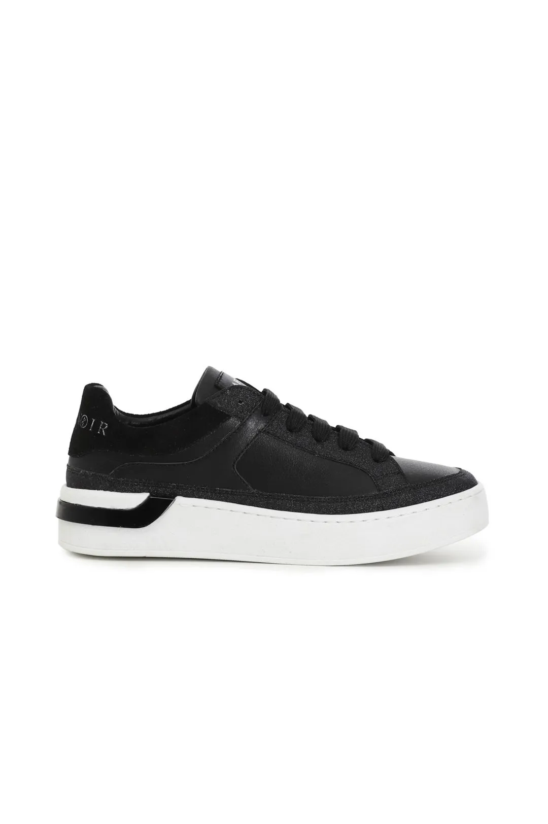 sneakers in pelle con inserti in glitter