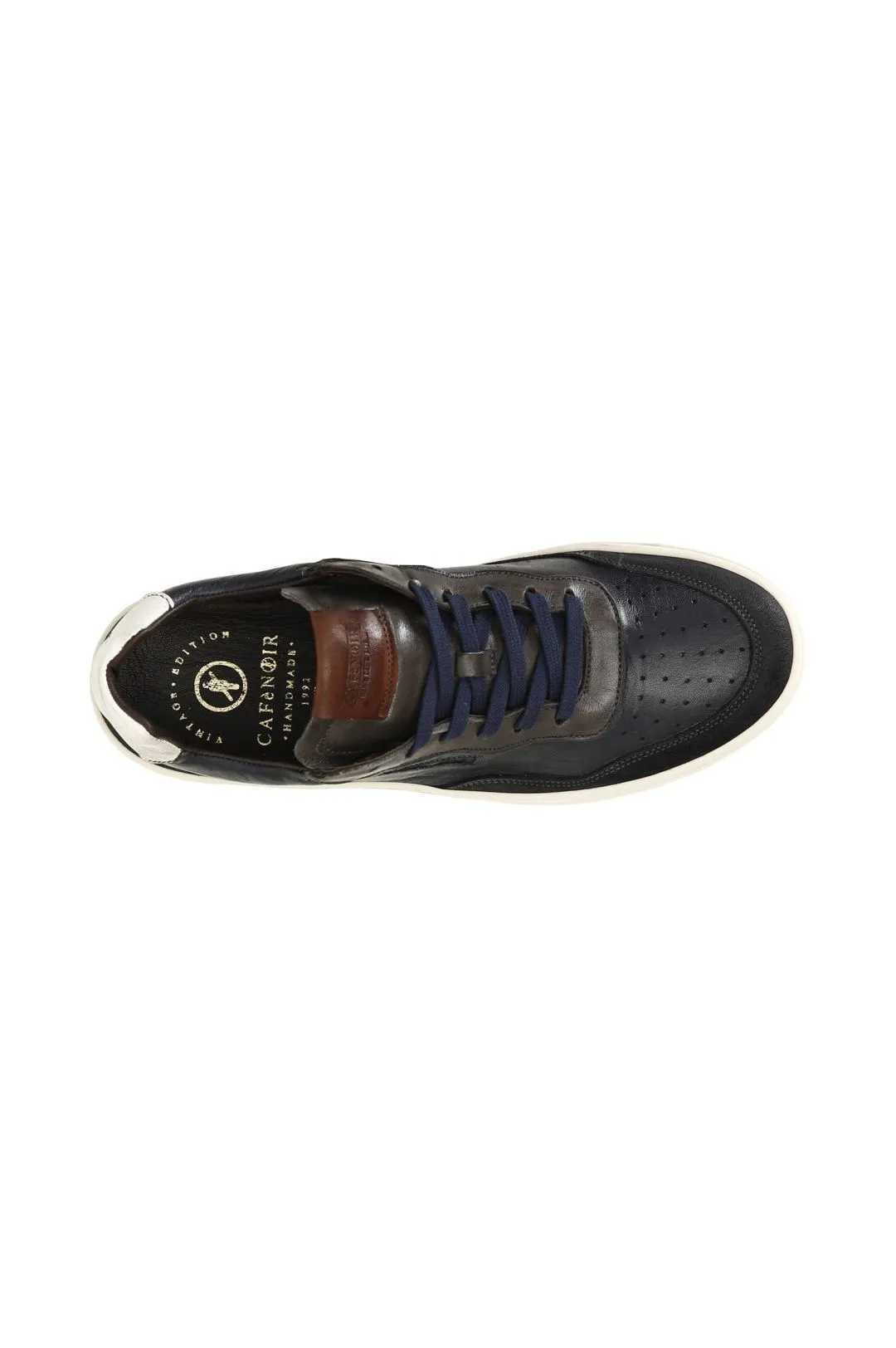 sneakers in pelle con riporti in pelle scamosciata