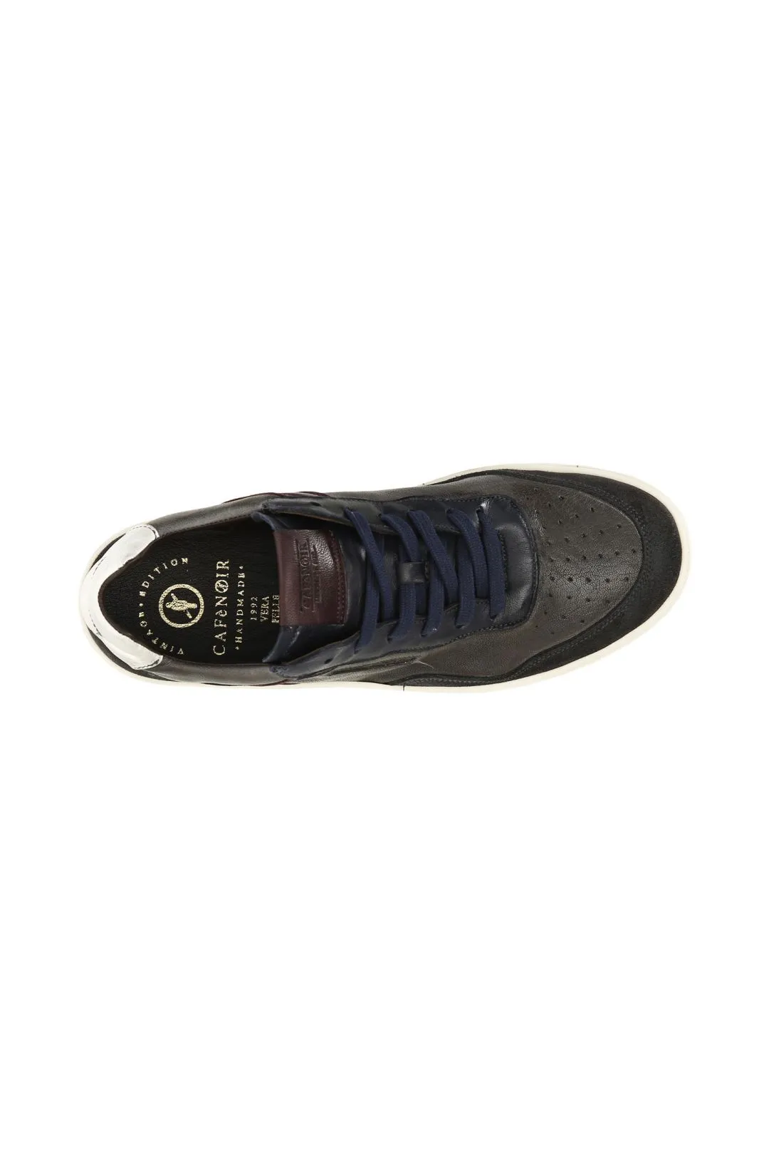 sneakers in pelle con riporti in pelle scamosciata