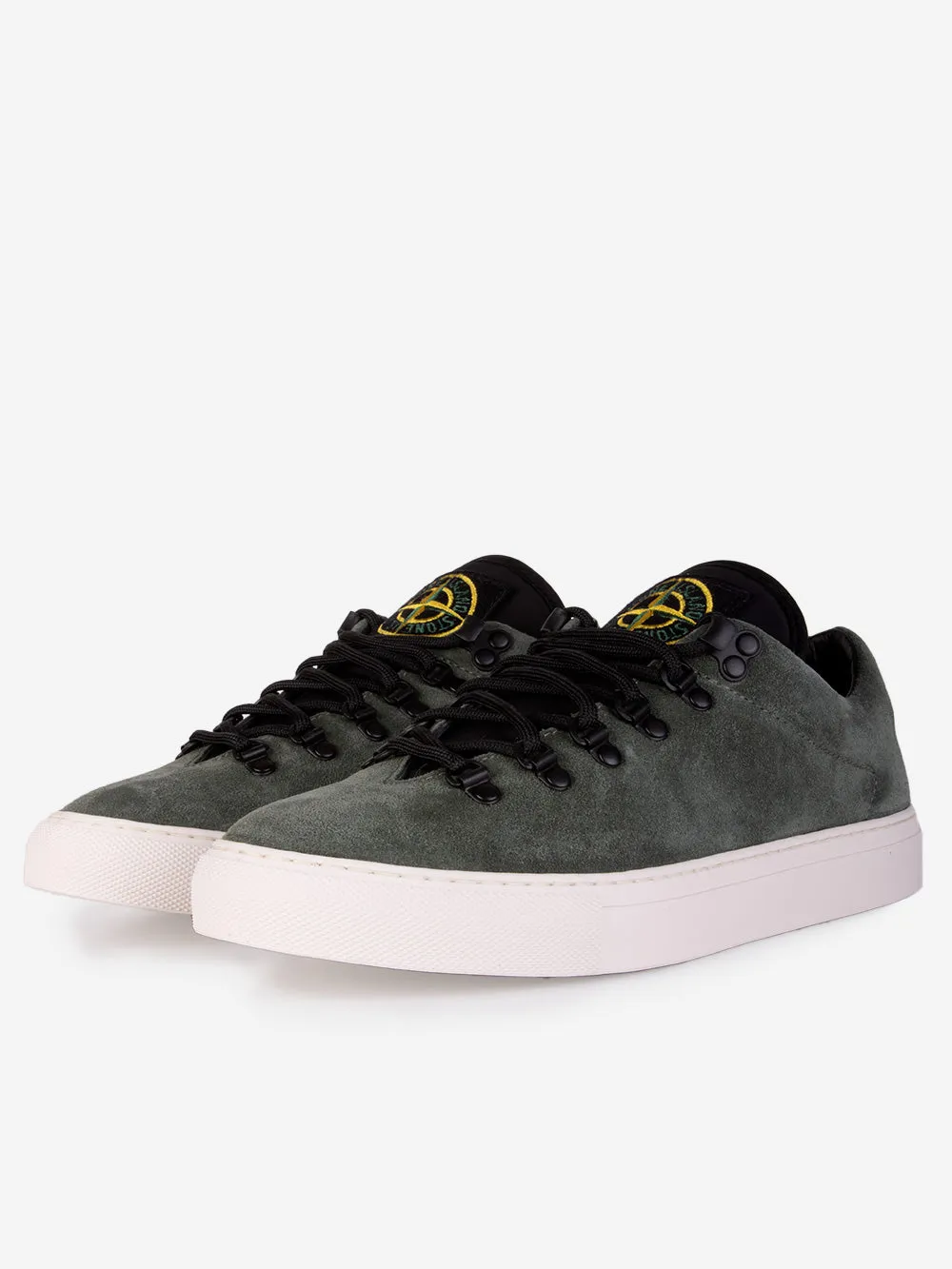 Sneakers in pelle muschio