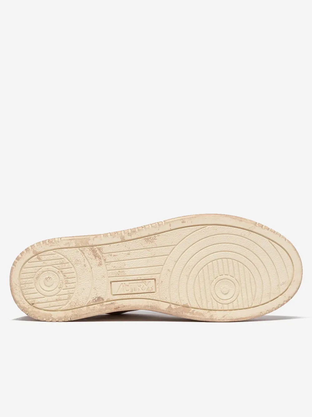 Sneakers Super Vintage Low in pelle bianca e suede distressed