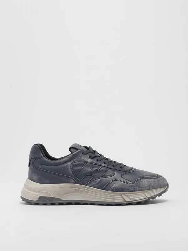 Sneakers uomo Hogan Hyperlight in pelle con finish vintage Denim