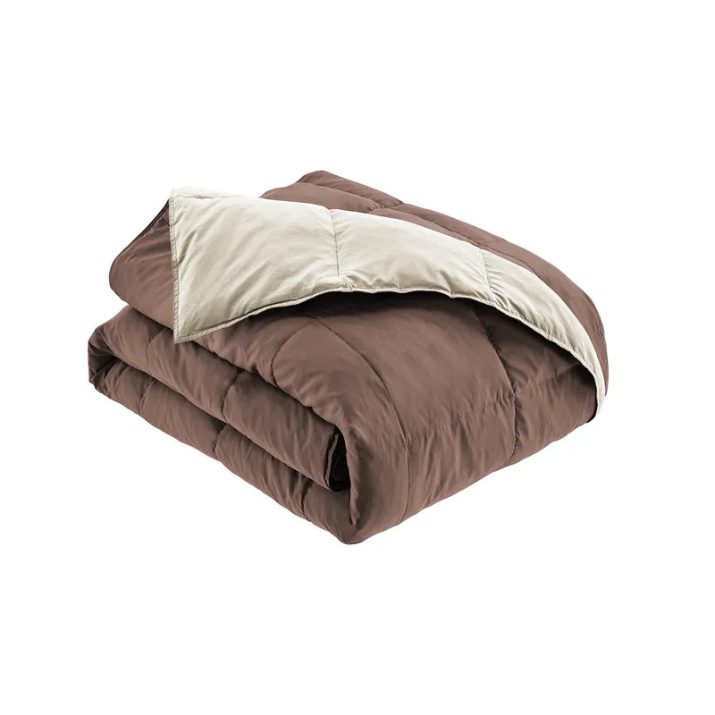 Soff.IM letto Piumone Bicolore Marrone/Ecru' in piuma naturale