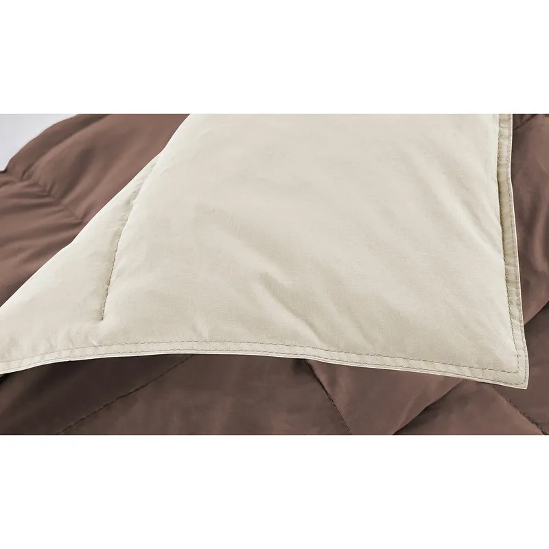 Soff.IM letto Piumone Bicolore Marrone/Ecru' in piuma naturale