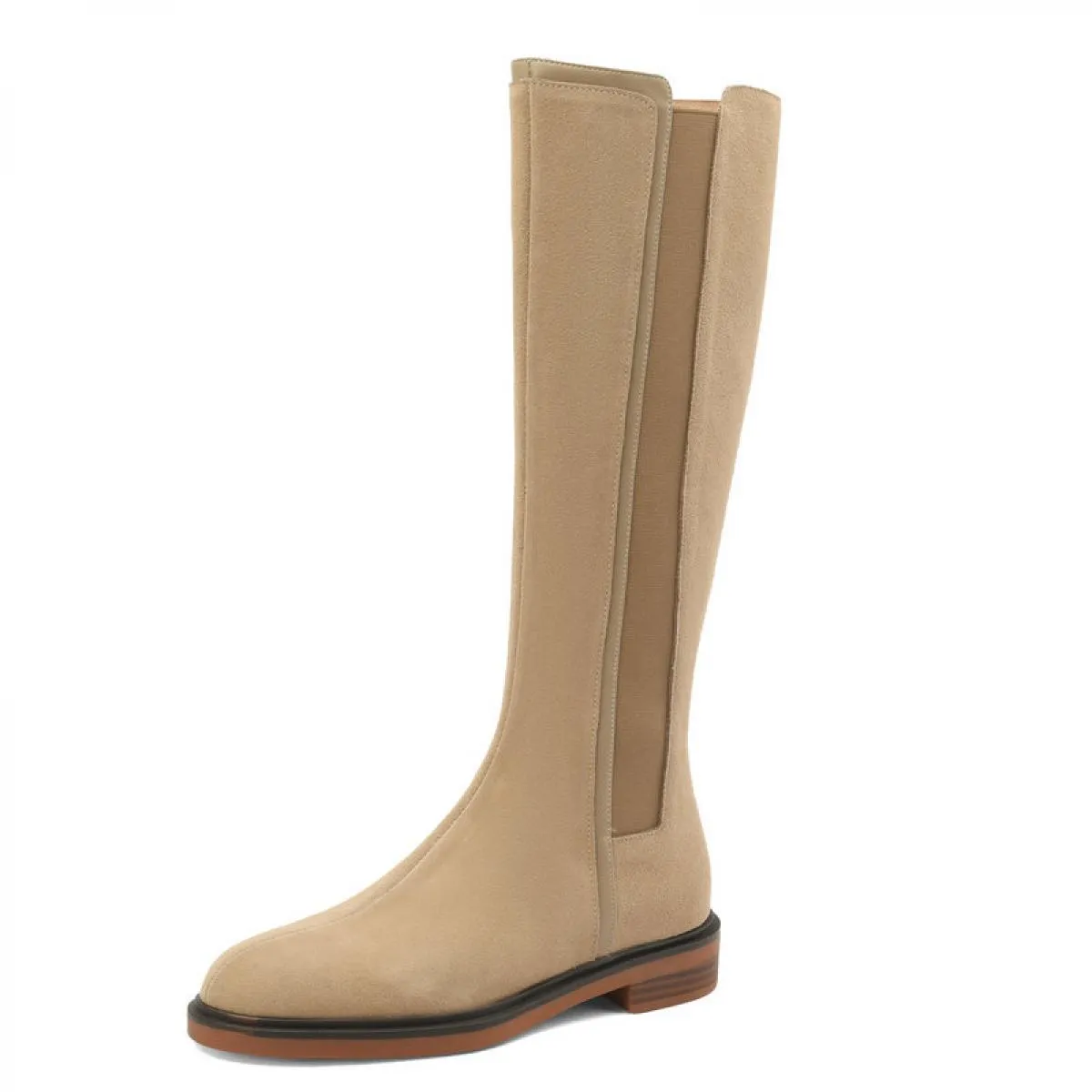 Stivali alti al ginocchio da donna occidentali moda Stivali lunghi da moto con tacco basso quadrato invernale Scarpe casual in v
