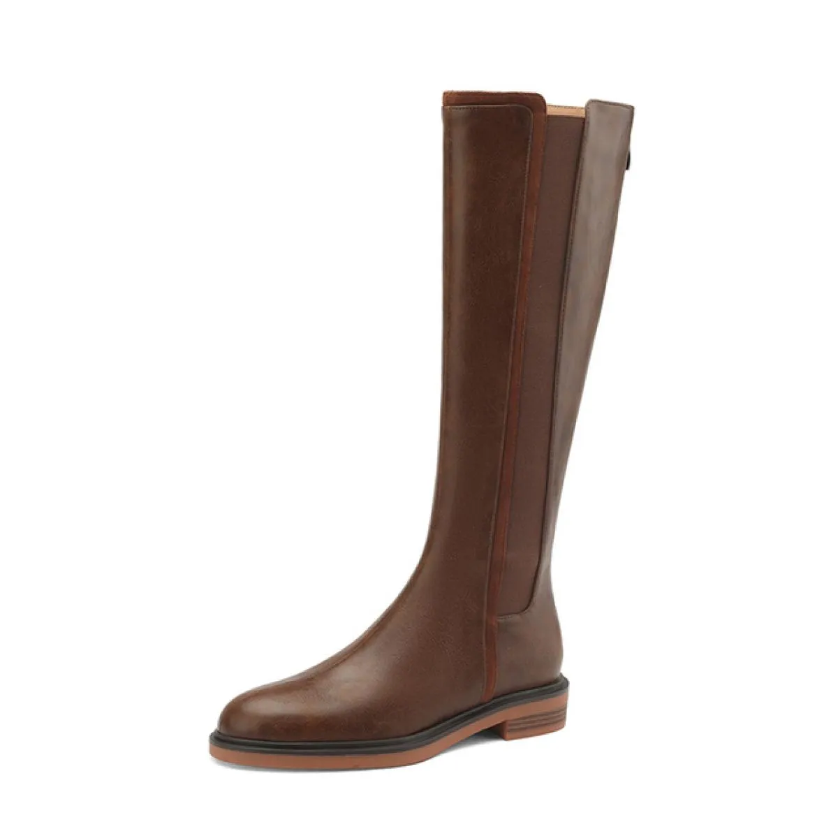 Stivali alti al ginocchio da donna occidentali moda Stivali lunghi da moto con tacco basso quadrato invernale Scarpe casual in v