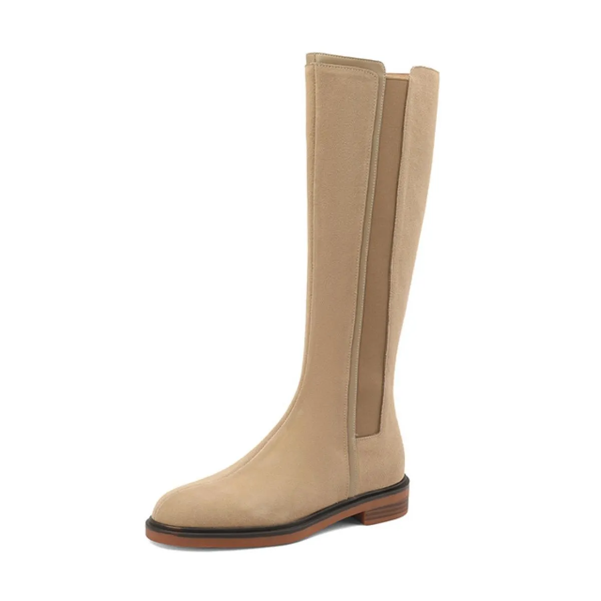 Stivali alti al ginocchio da donna occidentali moda Stivali lunghi da moto con tacco basso quadrato invernale Scarpe casual in v
