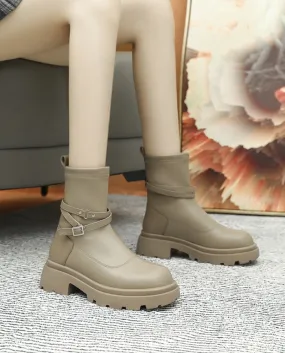 Stivali corti sottili Stivali Martin con tacco spesso e fondo spesso Stivali skinny con tacco alto da donna