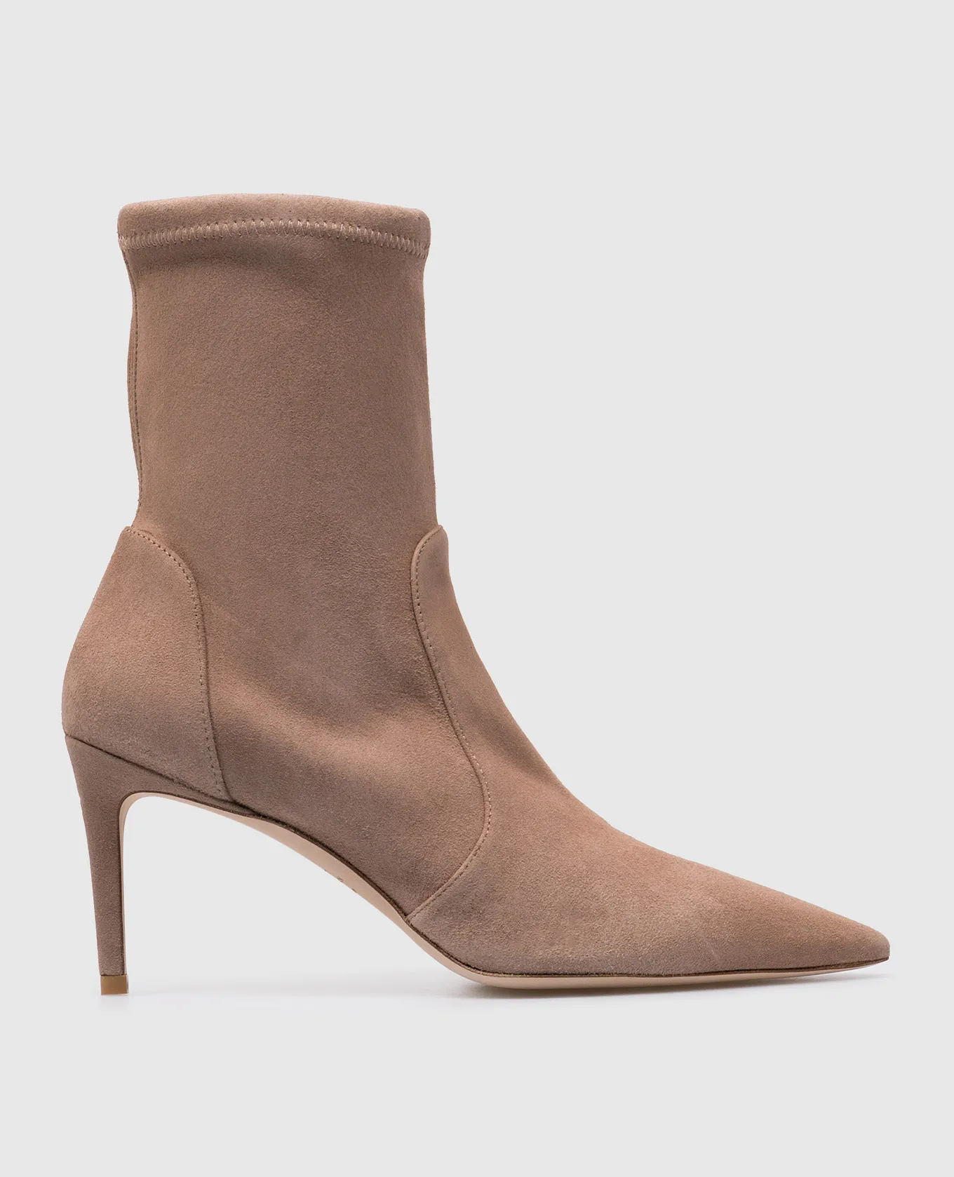 Stuart Weitzman Stivaletto STUART 75 STRETCH in camoscio beige SA184