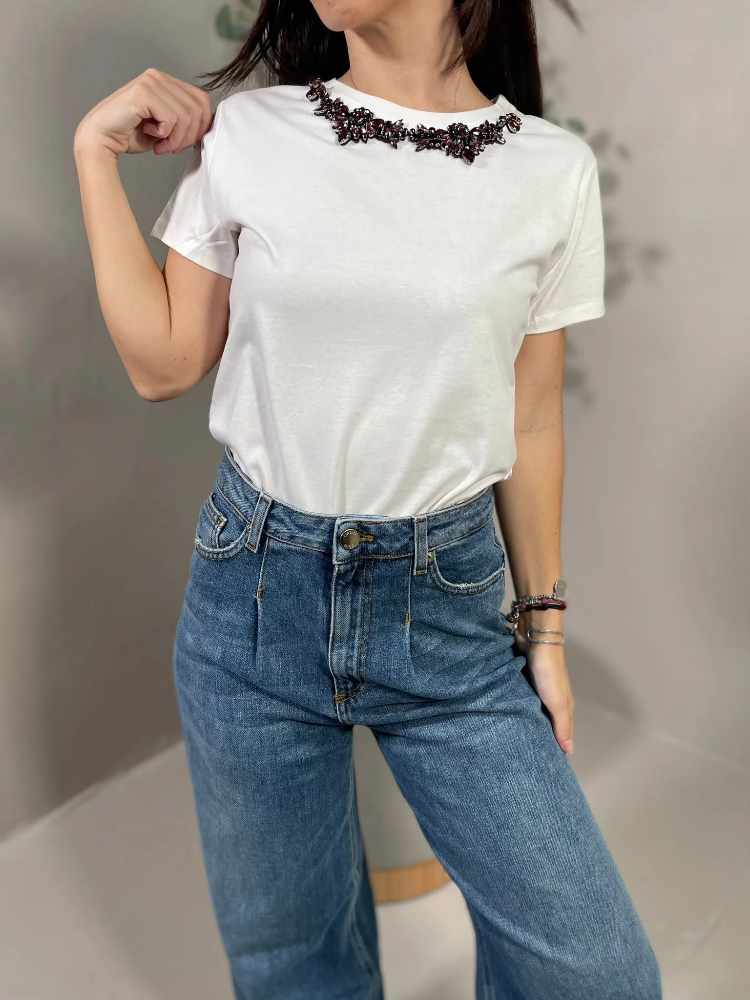 T-shirt Collana Gioiello Bianca