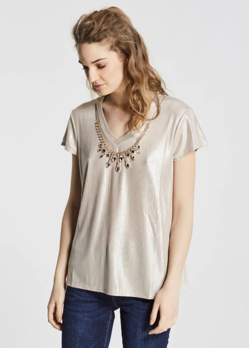 T-shirt con dettaglio gioiello