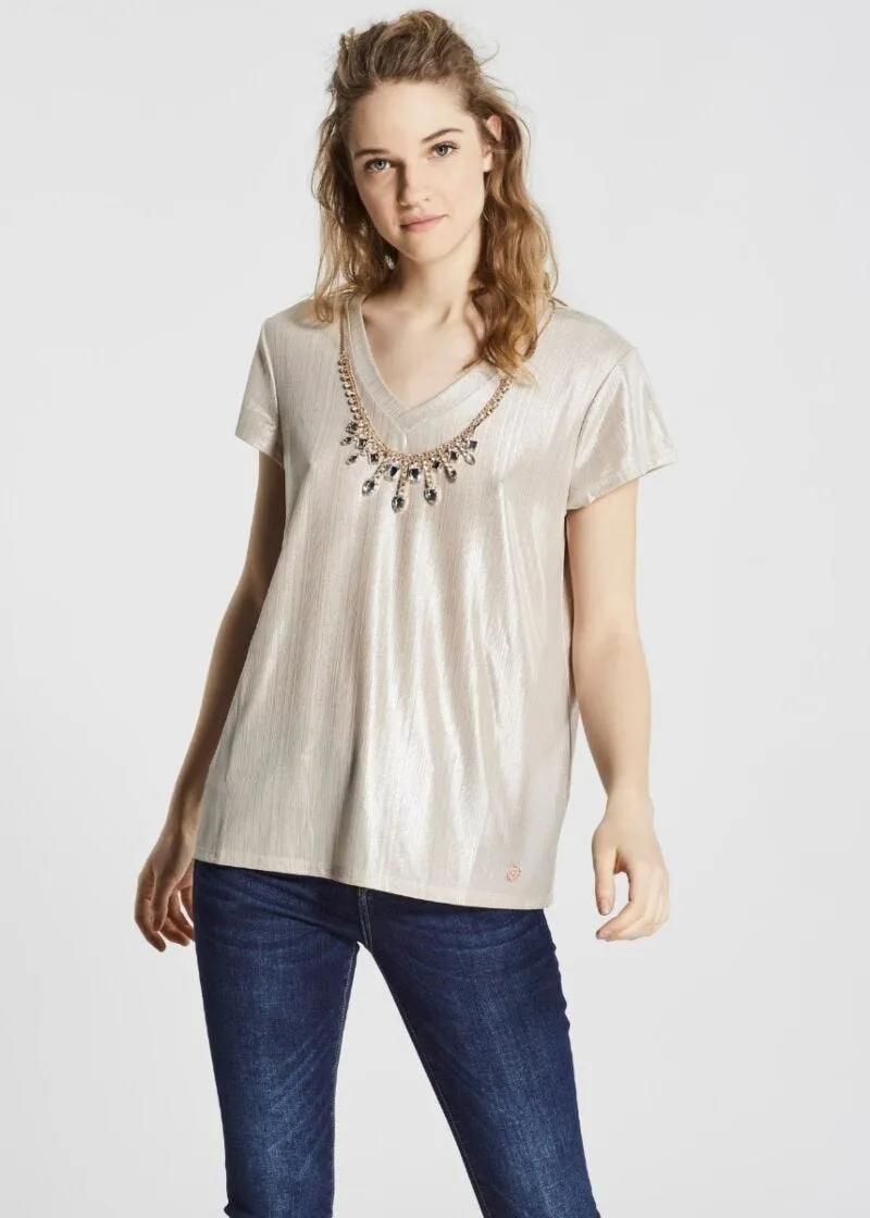 T-shirt con dettaglio gioiello