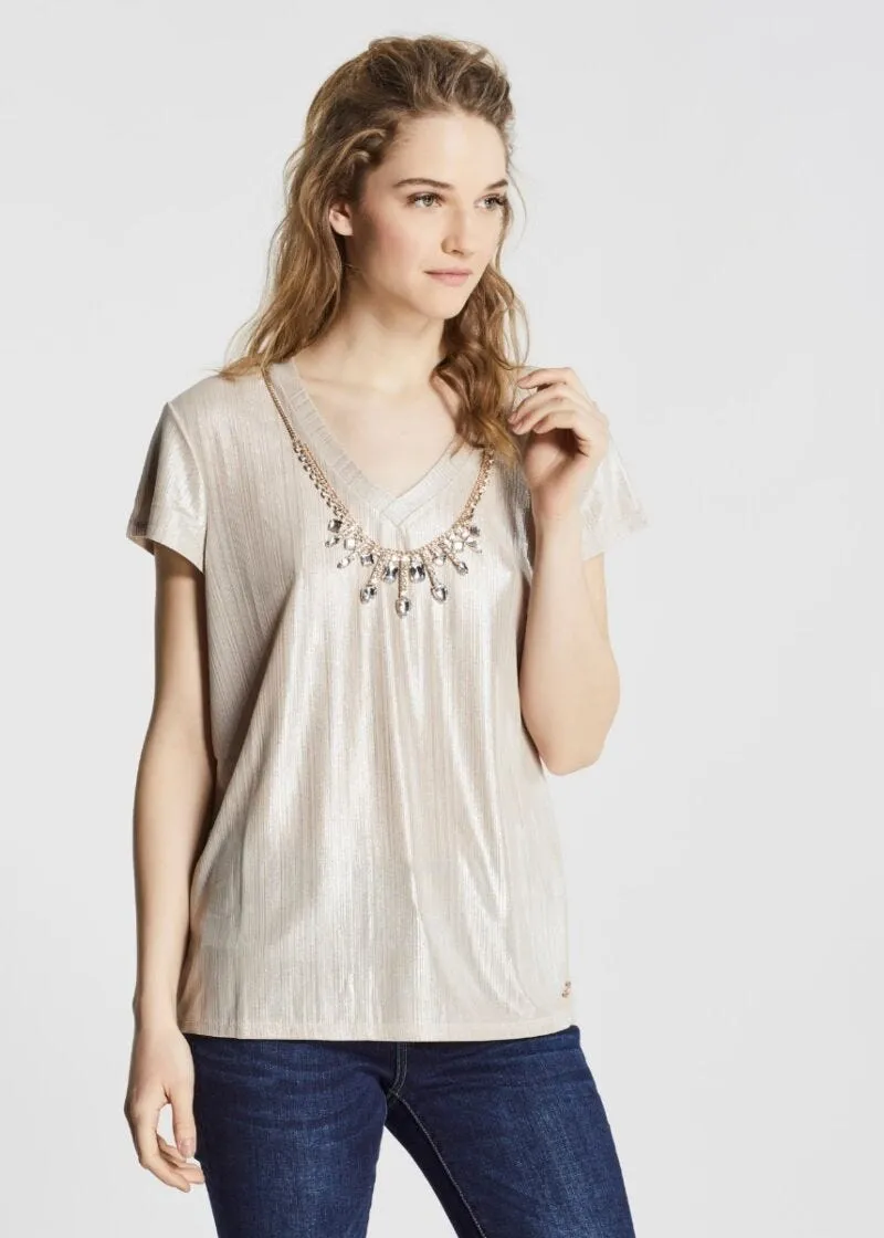 T-shirt con dettaglio gioiello