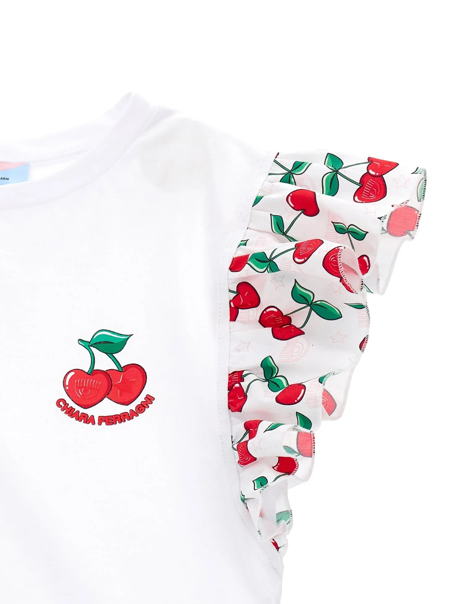 T-shirt con rouches stampate Chiara Ferragni P/E 2024
