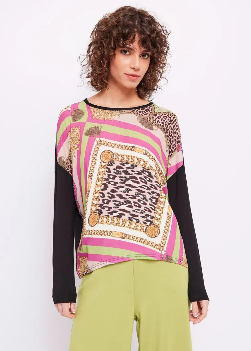 T-shirt con stampa foulard