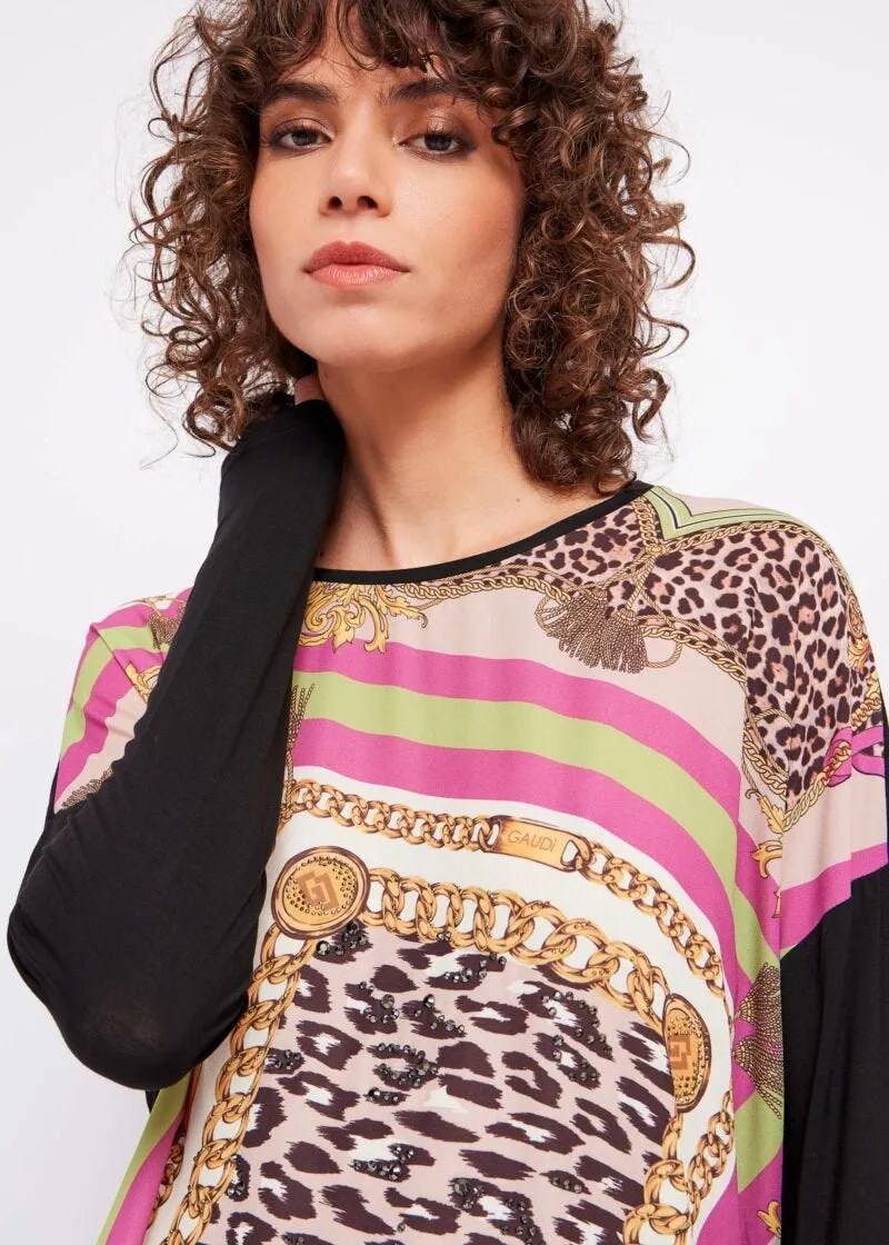 T-shirt con stampa foulard