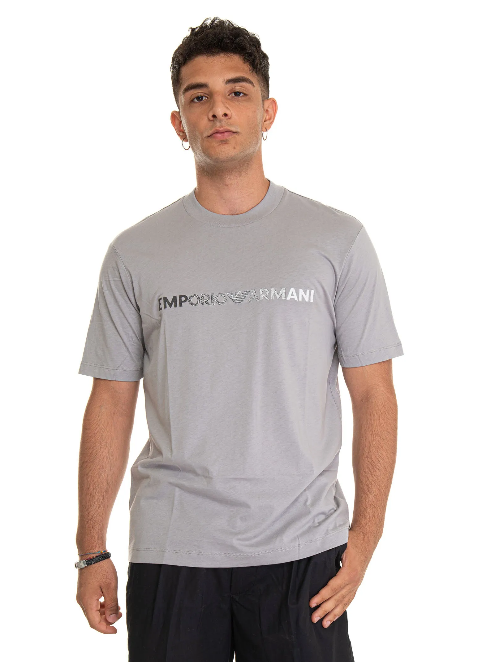 T-shirt girocollo Grigio Emporio Armani Uomo