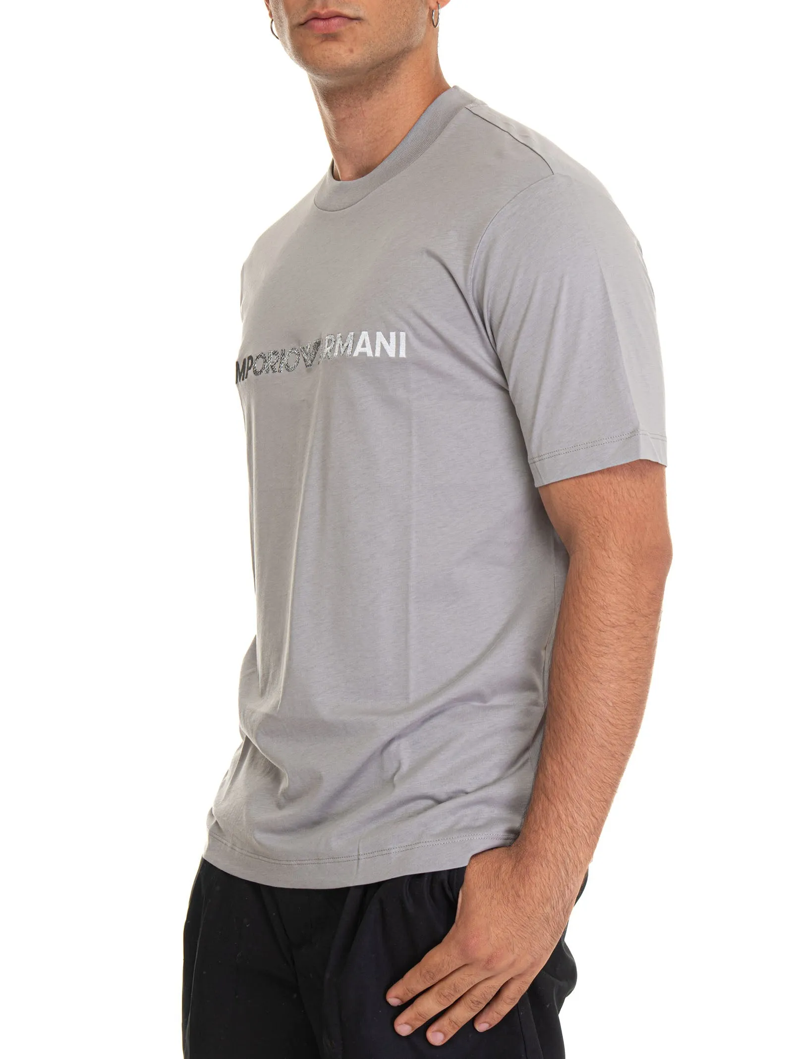 T-shirt girocollo Grigio Emporio Armani Uomo