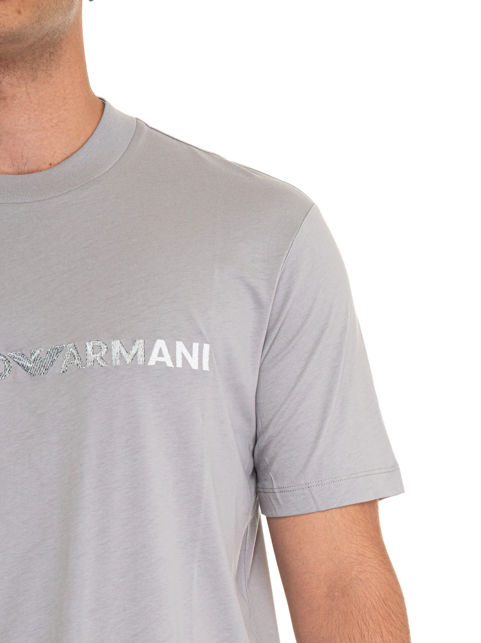 T-shirt girocollo Grigio Emporio Armani Uomo