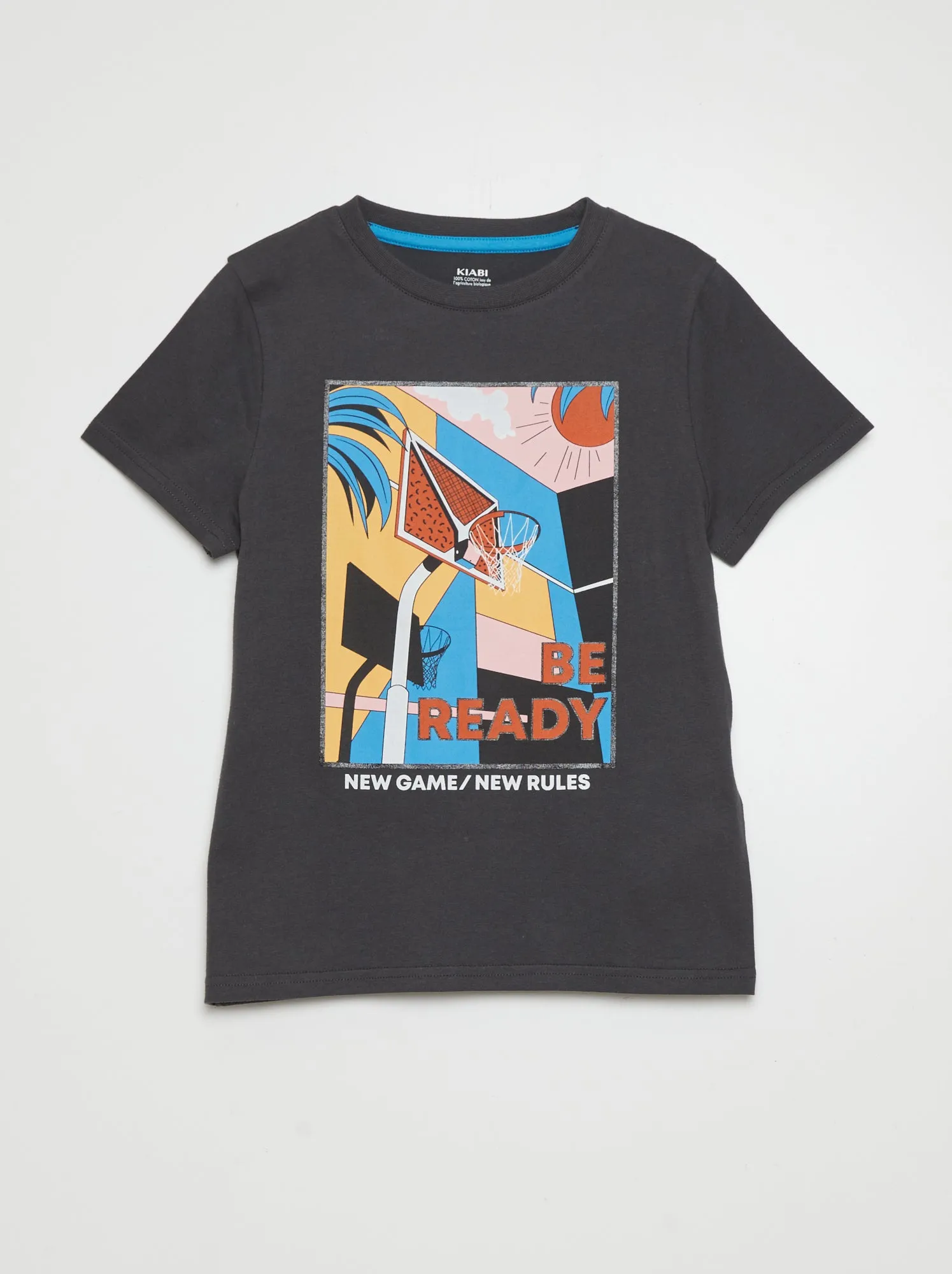 T-shirt scollo tondo e maniche corte - BIANCO