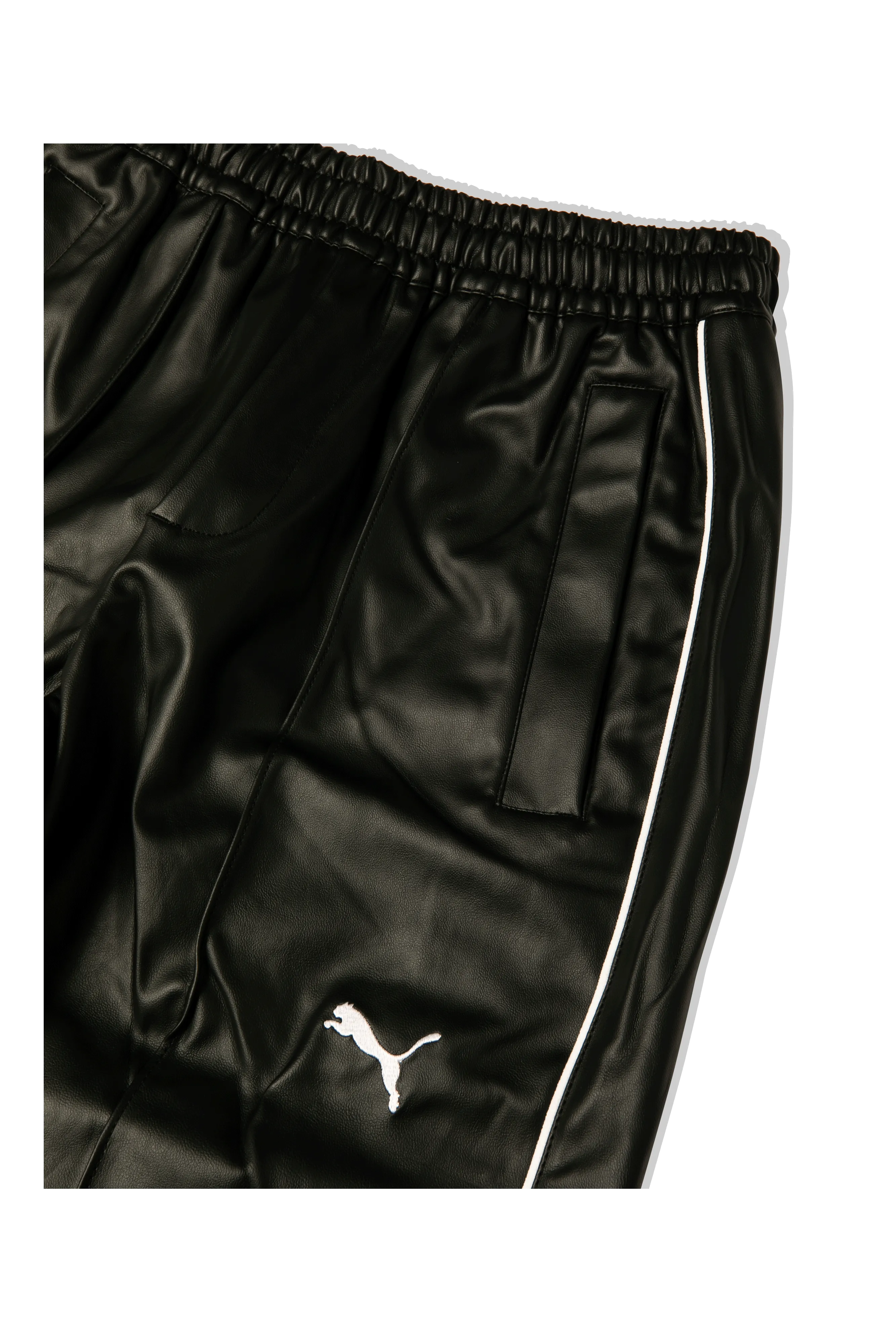 T7 Oversized Pleather Track Pants
