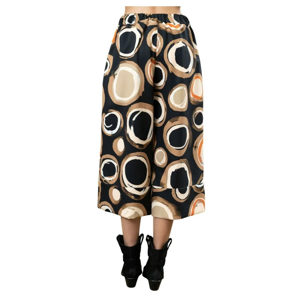 TADASHI pantaloni donna fantasia nero/beige/arancio art TAI225126 100% poliestere MADE IN ITALY