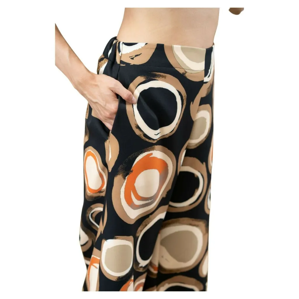 TADASHI pantaloni donna fantasia nero/beige/arancio art TAI225126 100% poliestere MADE IN ITALY