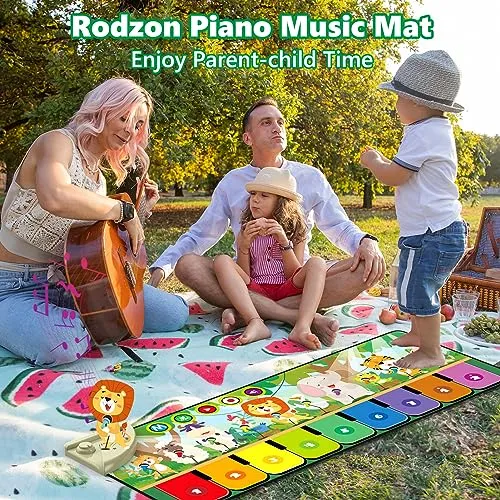 Tappetino Musicale per Bambini,Tappetino per Pianoforte,Tappetino da Ballo per Bambini con10 animali,Tappetino Musicale per Bamb