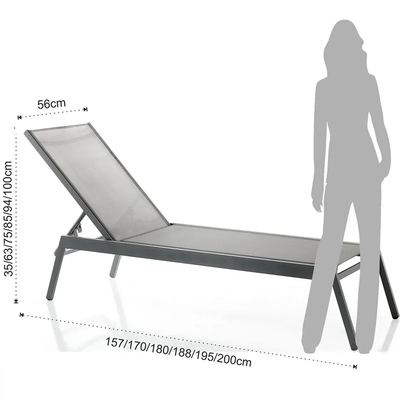 Tomasucci Outdoor Lettino da mare MILOS, grigio