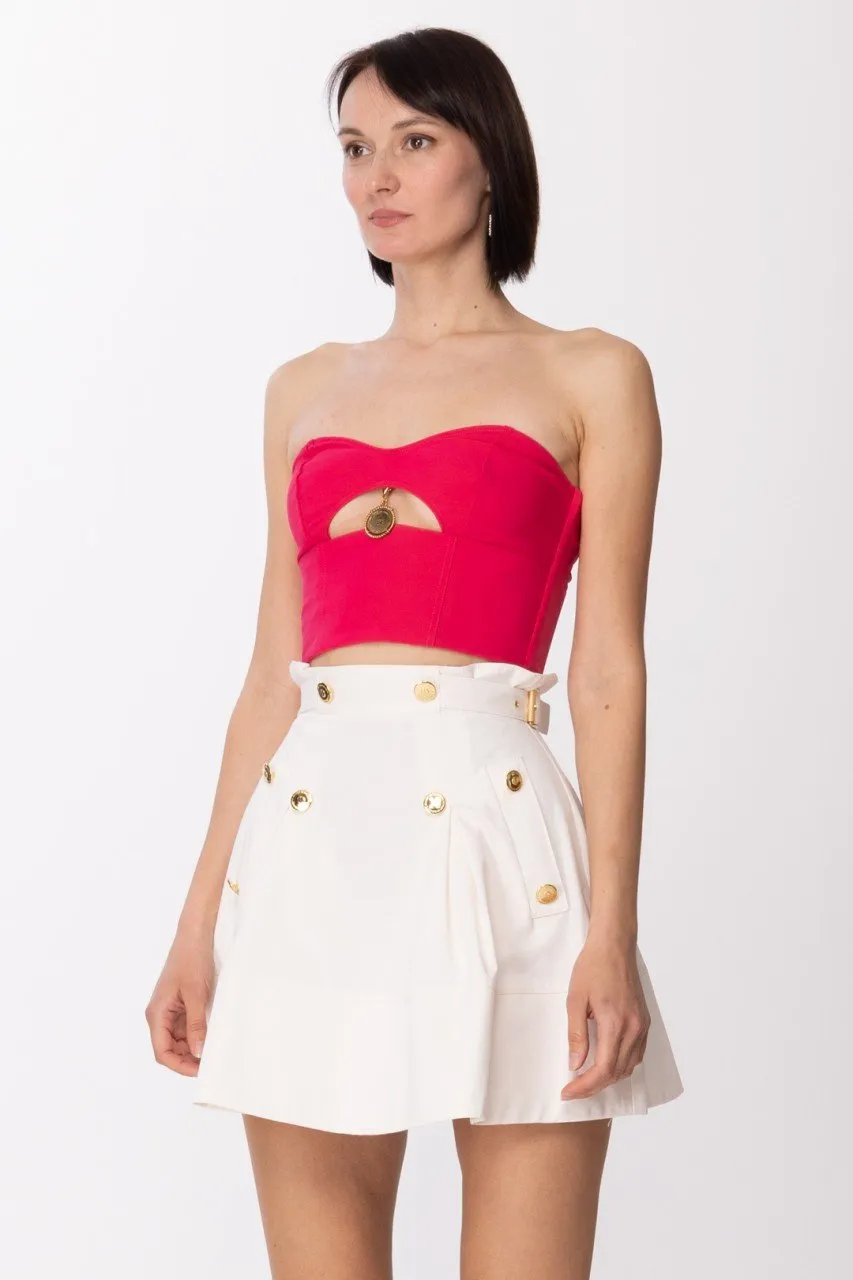 Top con ciondolo moneta Fuxia