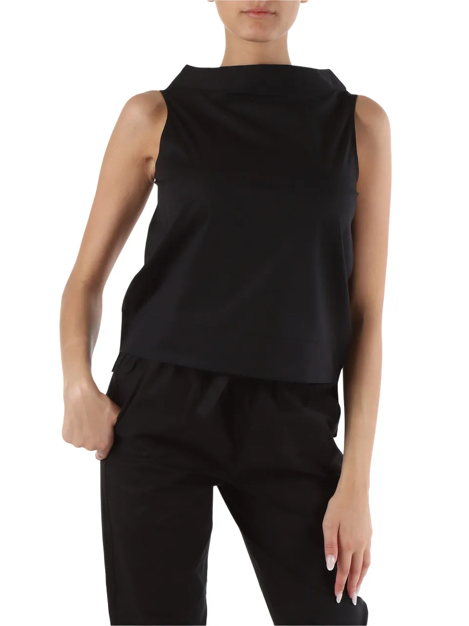 Top in popeline di cotone
