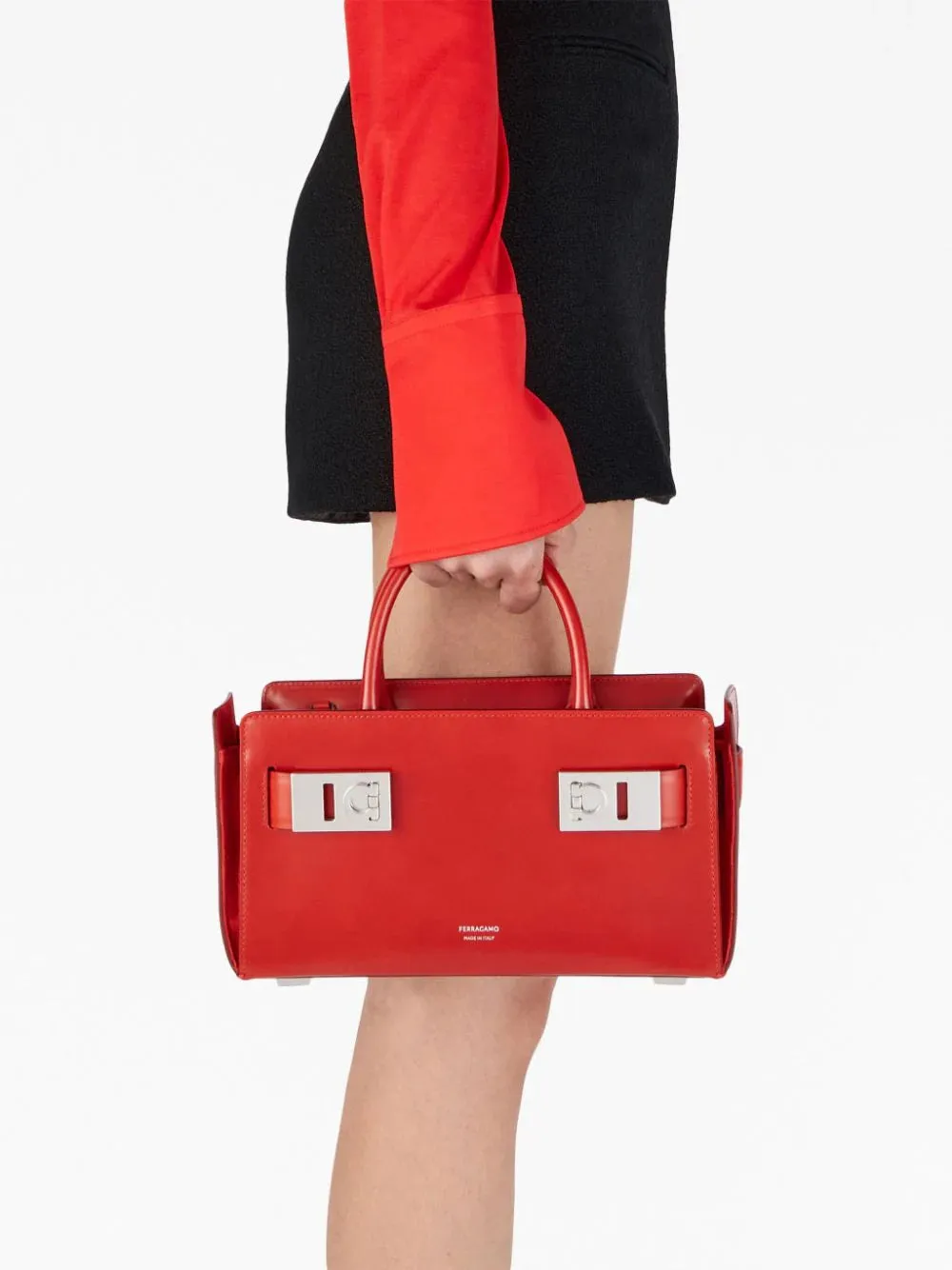 Tote bag con fibbie Gancini (S)