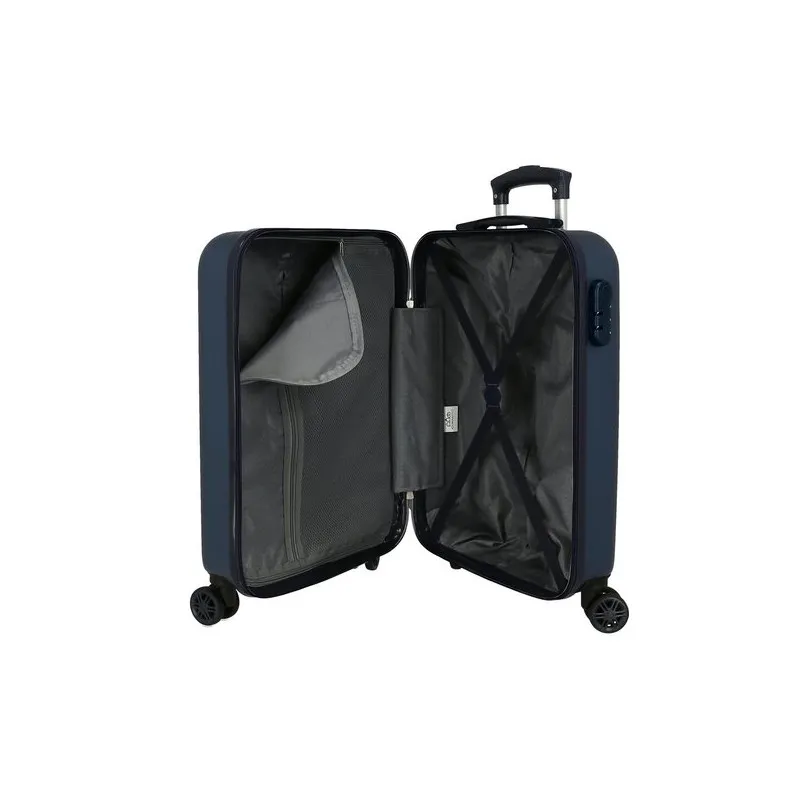 TROLLEY DA VIAGGIO ABS 4 DOPPIE RUOTE MOVOM GIVE YOURSELF TIME 37X55X20CM BLU VALIGIA BAGAGLIO A MANO 2CHIUSURE A COMBIN