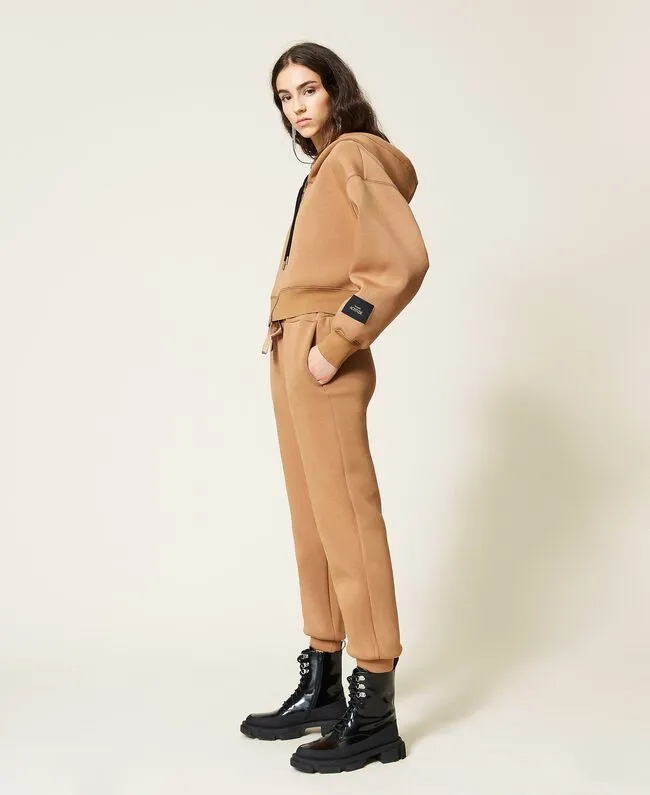Twin Set Sweatshirt in Scuba / Brown