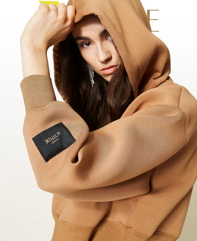 Twin Set Sweatshirt in Scuba / Brown