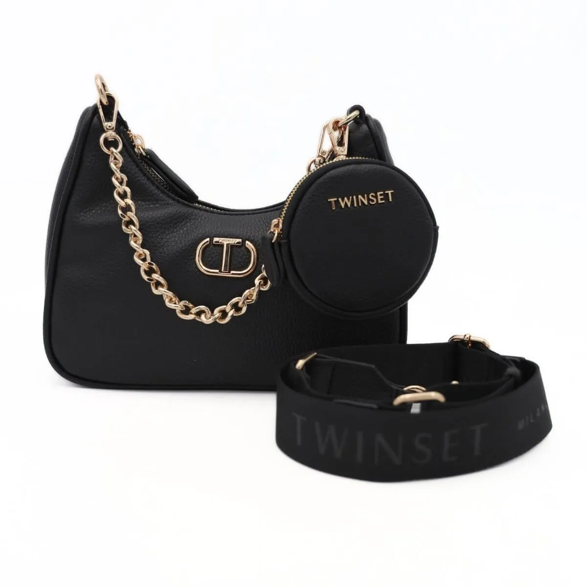 TWINSET BORSA HOBO MINI TB7312 NERO  