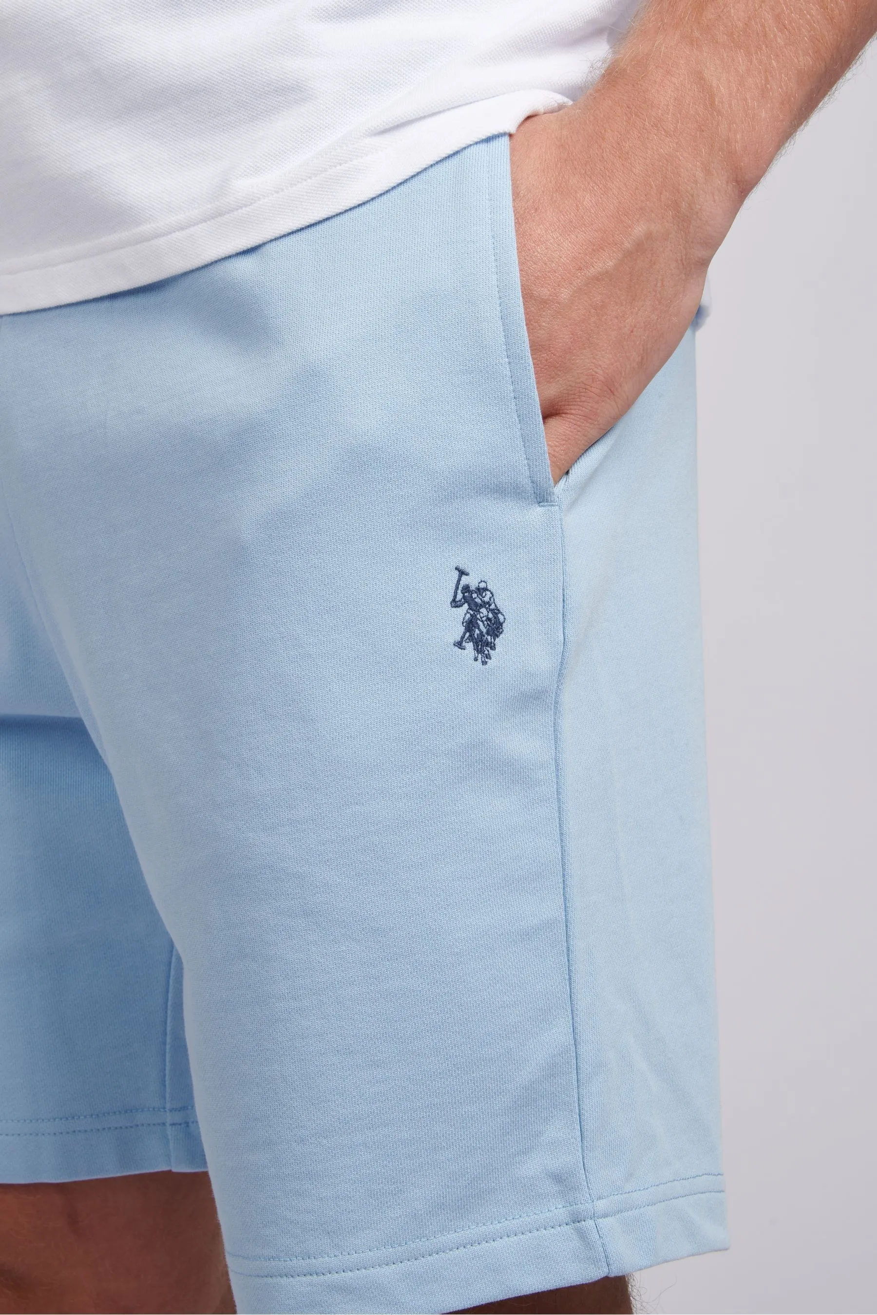 U.S. Polo Assn. Uomo - Shorts in felpa con doppio cavaliere vestibilità classica    