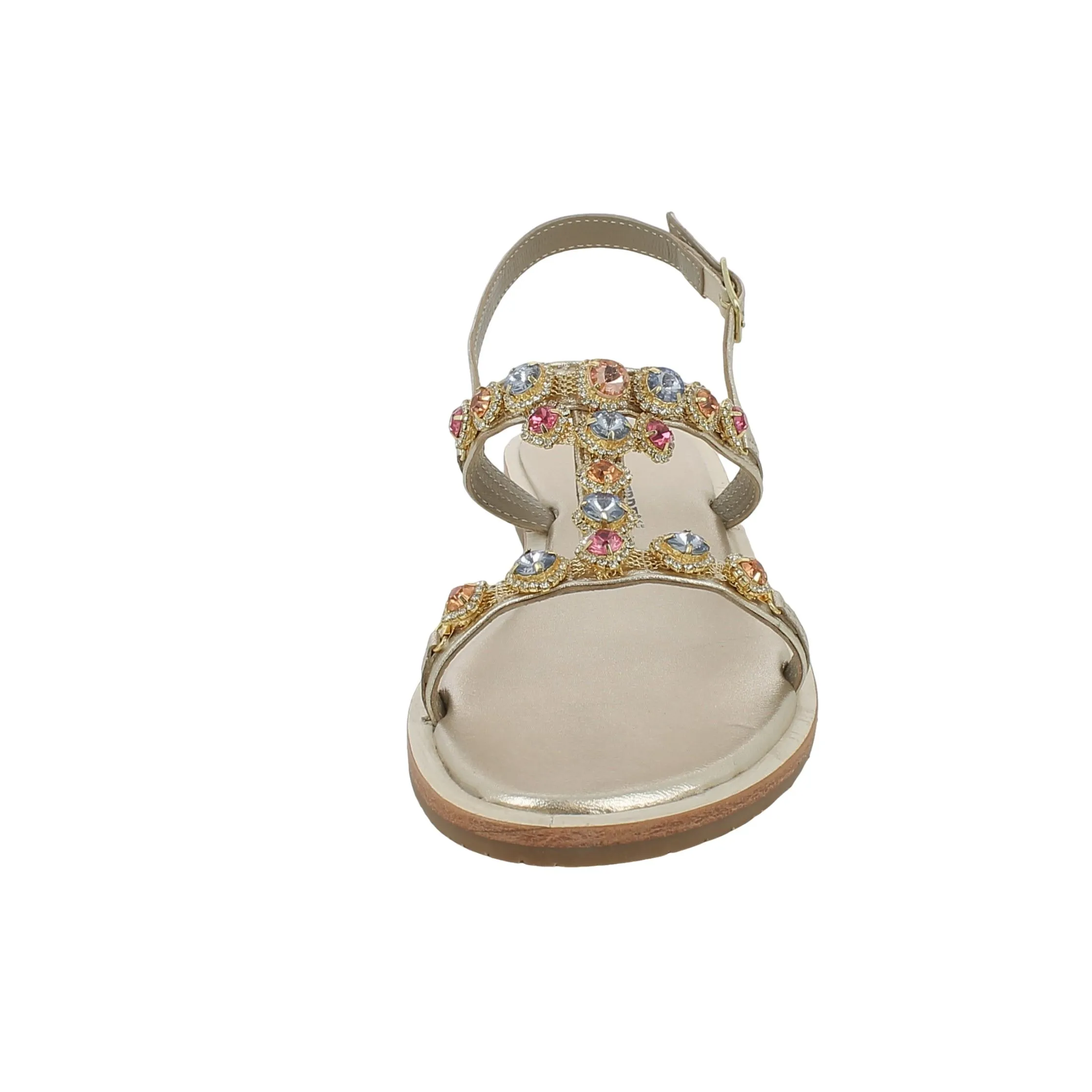 Valleverde  Sandalo Gioiello Oro con Strass Multicolor 