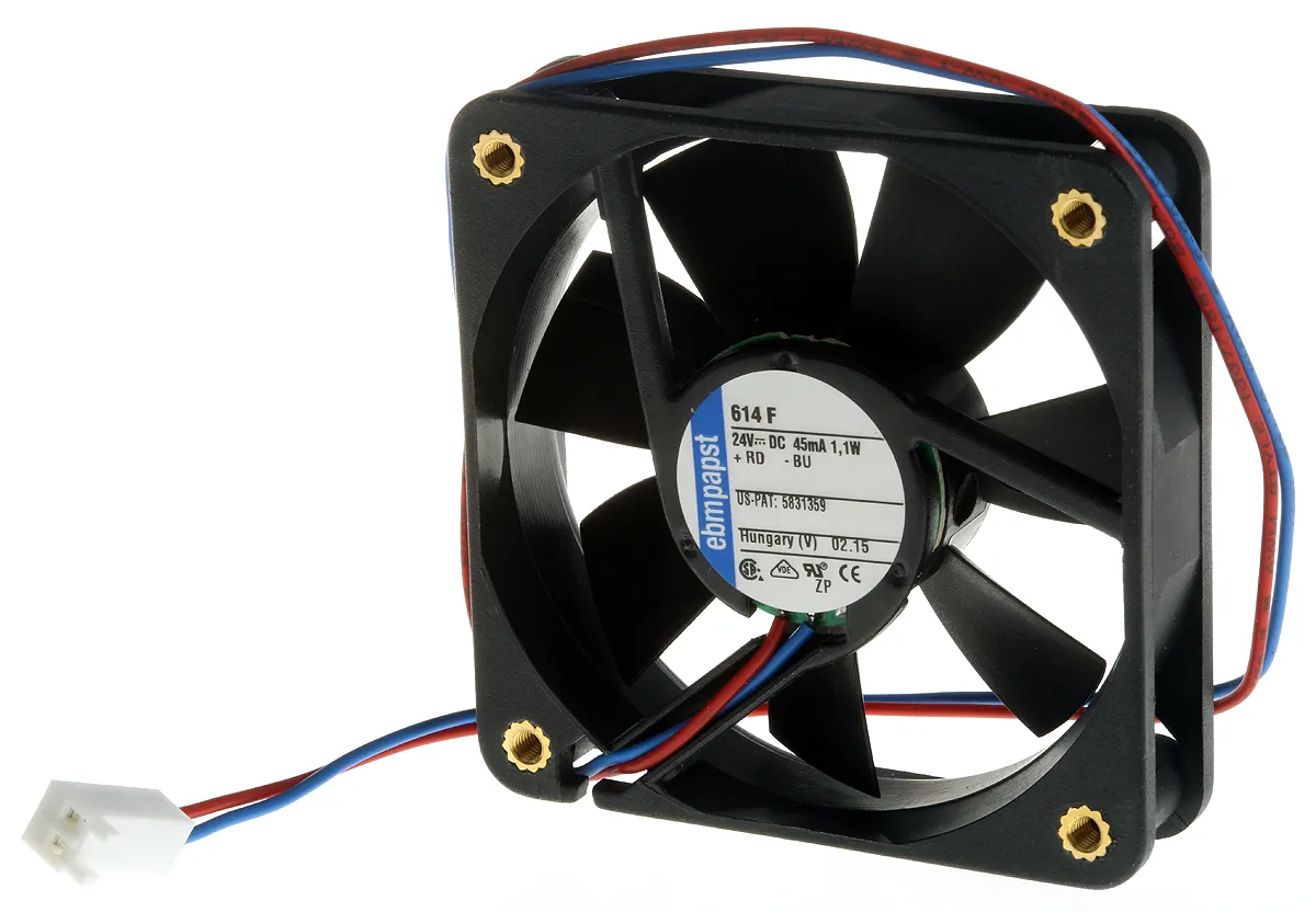 Ventola assiale in c.c. ebm-papst 600 F, 29m³/h, 24 V dc, 60 x 60 x 15mm