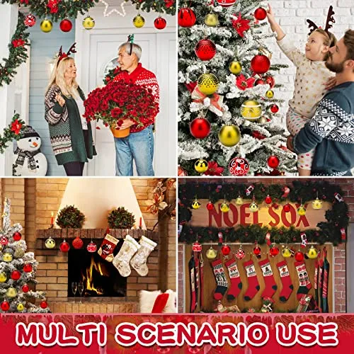 VIPNAJI Palline di Natale 101pz Palline Natalizie Decorazioni Albero di Natale Palla Palline decorative Rosso e Oro Con Cima del