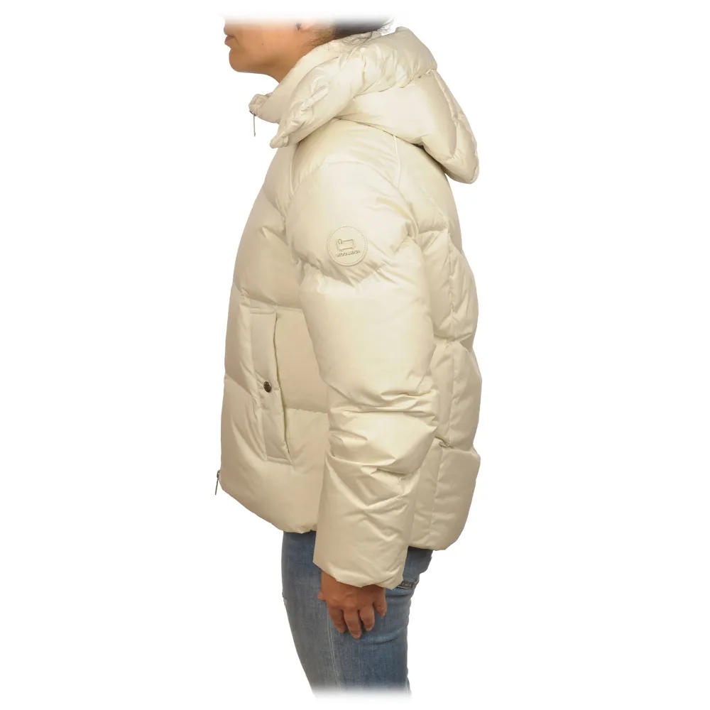 Woolrich - Piumino Parka con Cappuccio Rimovibile - Panna - Giacca - Luxury Exclusive Collection