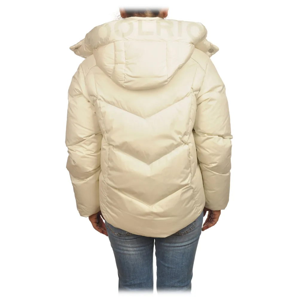 Woolrich - Piumino Parka con Cappuccio Rimovibile - Panna - Giacca - Luxury Exclusive Collection