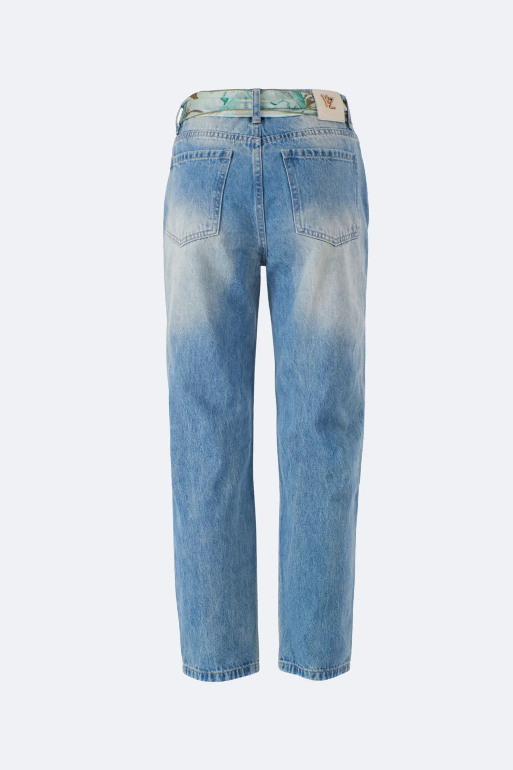 YES-ZEE JEANS DONNA 5 TASCHE CON FOULARD  P314