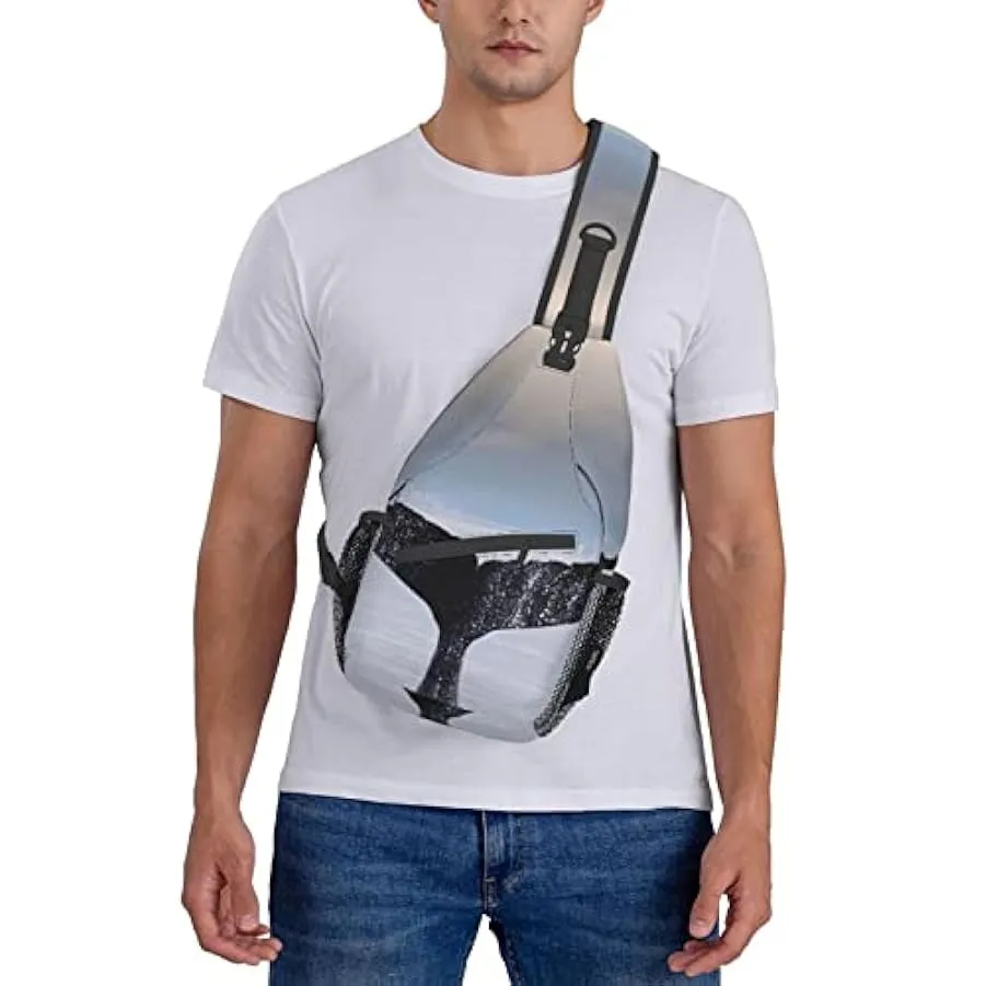 YUNKOU borsa a tracolla da uomo zaino unisex una borsa a tracolla zaino da viaggio da trekking, nero, Taglia unica 192478178