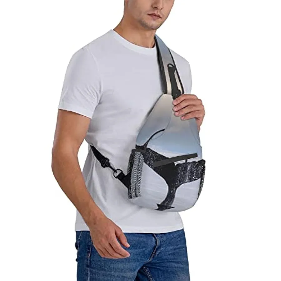 YUNKOU borsa a tracolla da uomo zaino unisex una borsa a tracolla zaino da viaggio da trekking, nero, Taglia unica 192478178