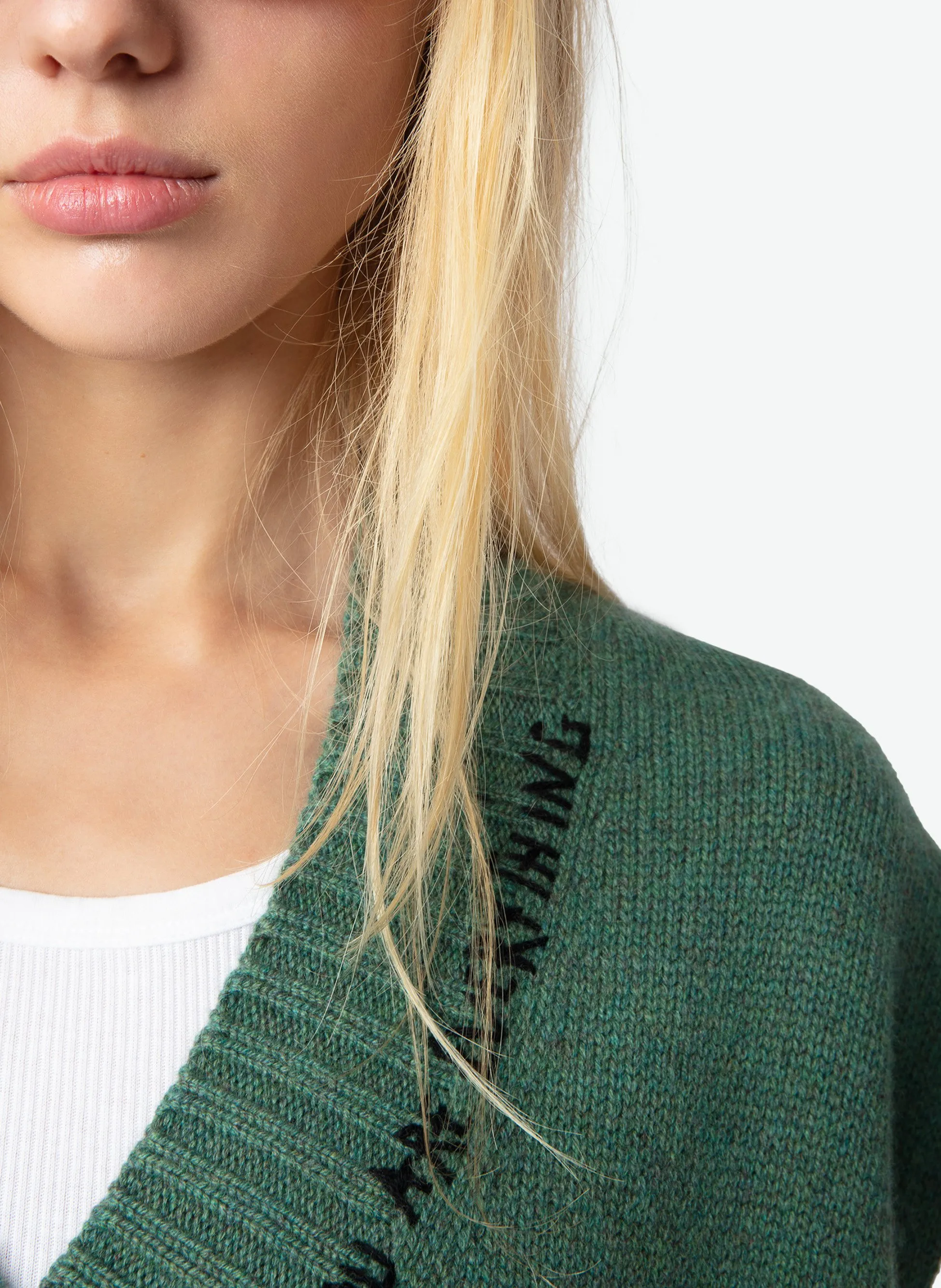  ZADIG&VOLTAIRE   IDA - Maglione serigrafato in cashmere | Verde