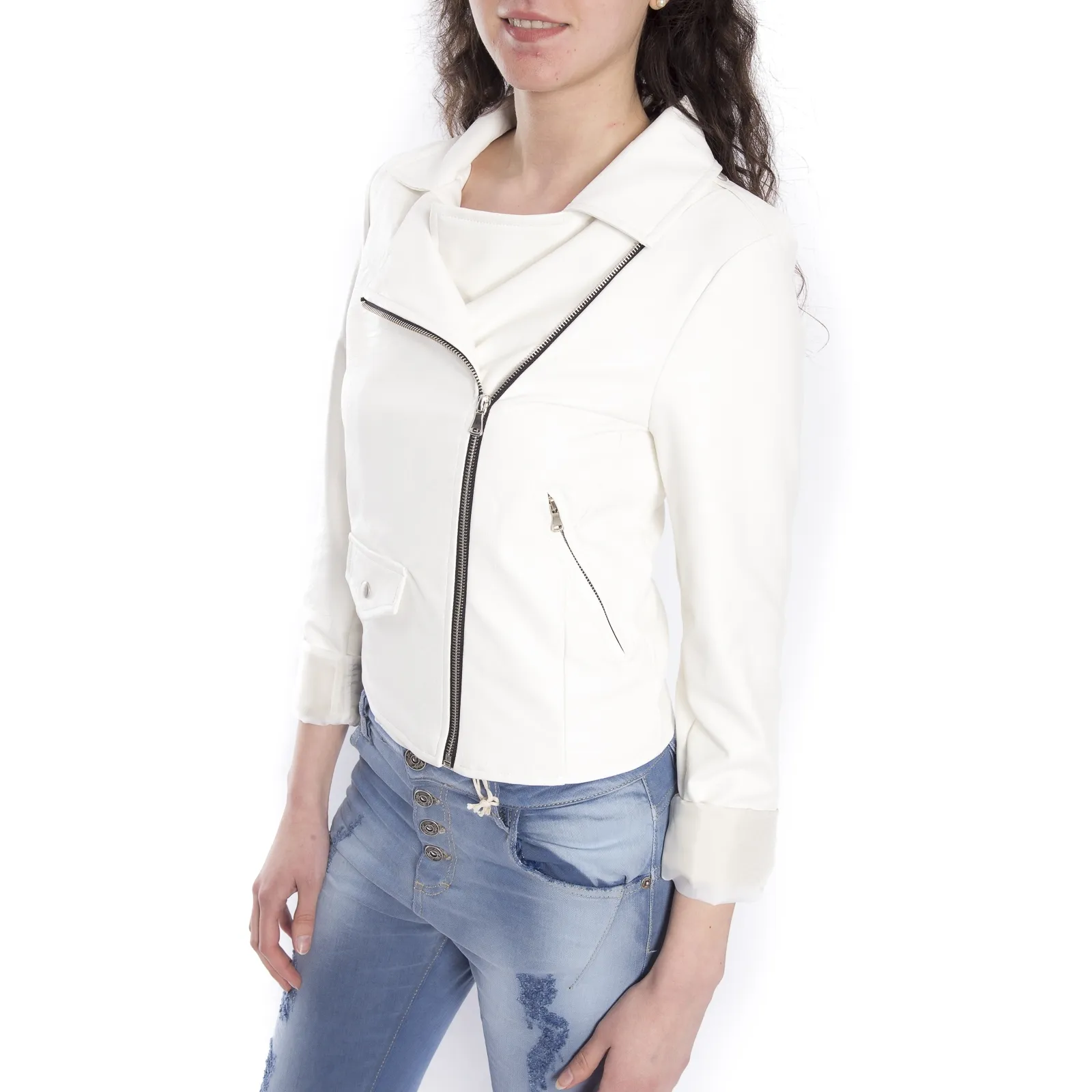 ZIMO Giacca in ecopelle BIANCO Art. 2431